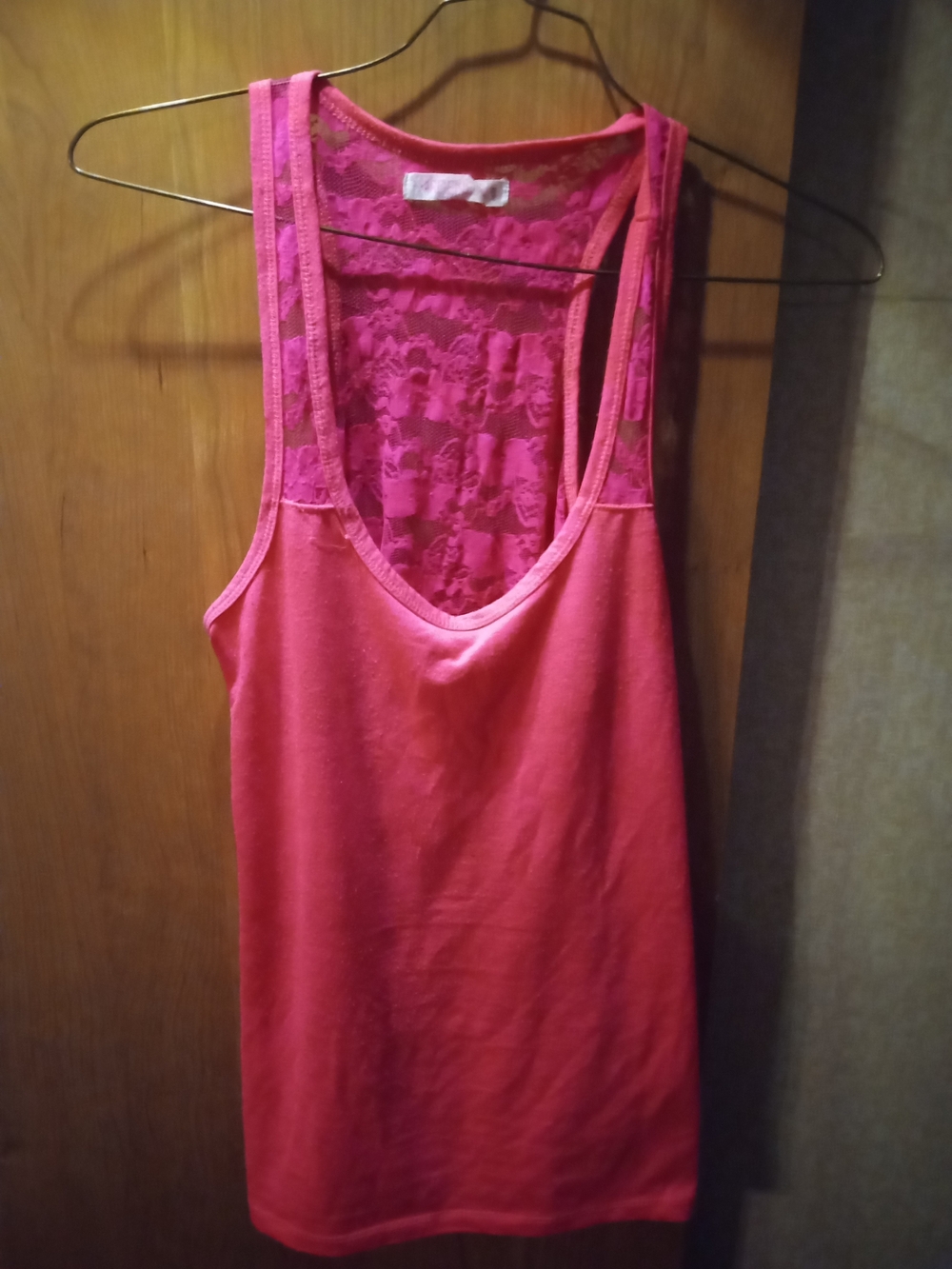 Ardene Hot Pink Lace-Back Tank Top